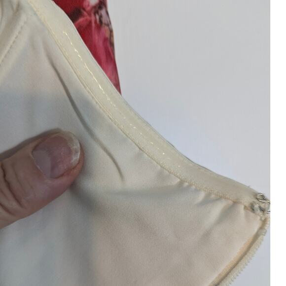 Express Satin Strapless Floral Shorts Romper Tie Waist Boning In Top Size 16 NEW - Picture 8 of 12